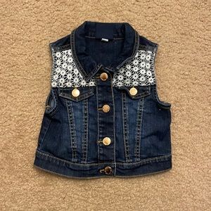 Toddler Girl Genuine Kids From OshKosh Denim Lace Detail Vest. Size 3T